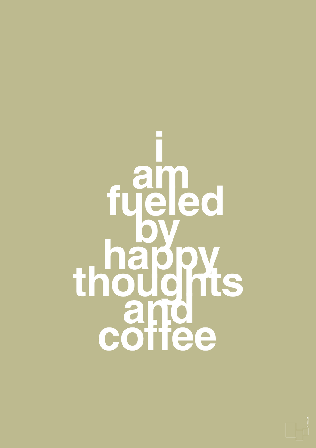 plakat: i am fueled by happy thoughts and coffee - back to nature-Kaffe-A1two3
