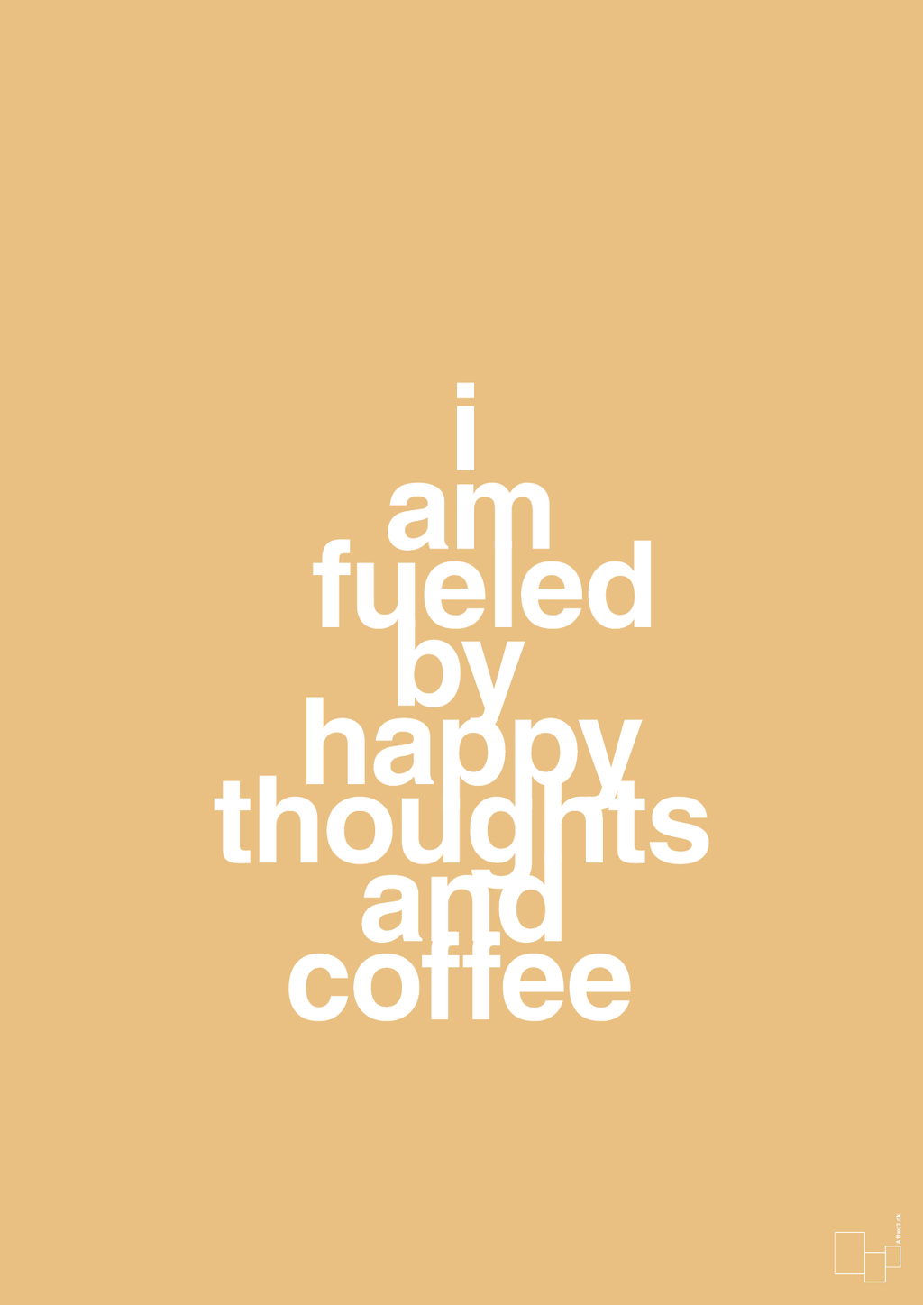 plakat: i am fueled by happy thoughts and coffee - charismatic-Kaffe-A1two3