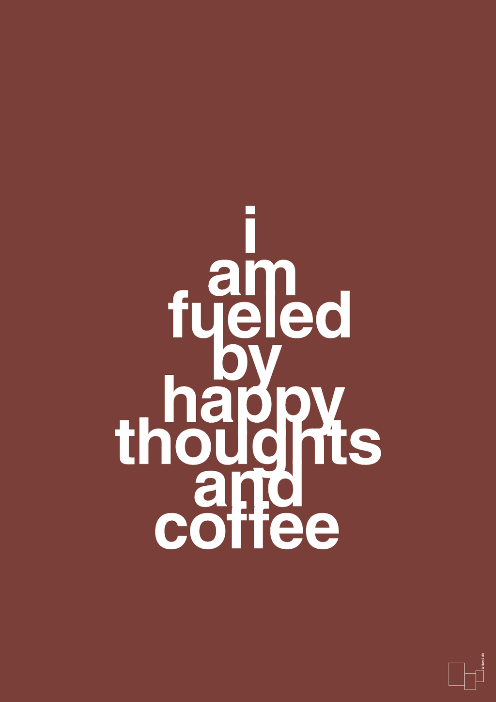 plakat: i am fueled by happy thoughts and coffee - red pepper-Kaffe-A1two3