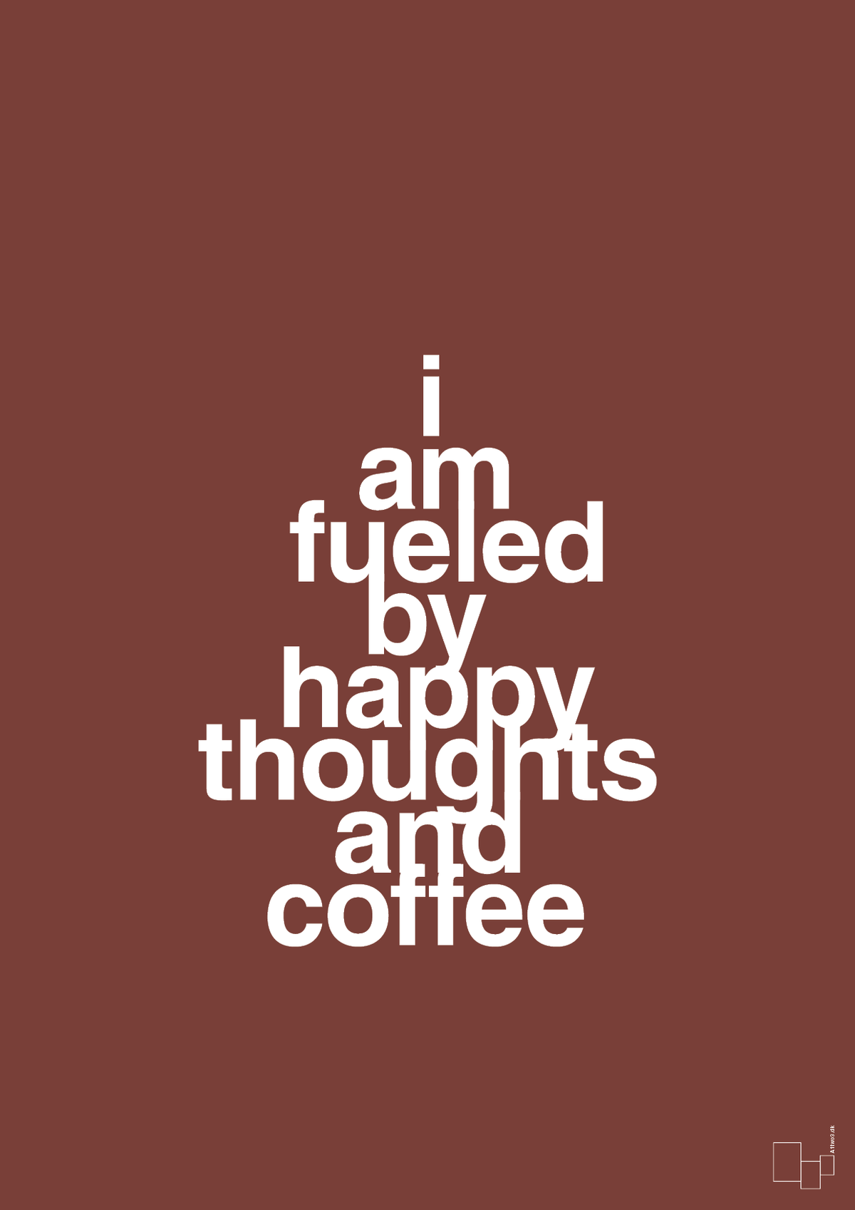 plakat: i am fueled by happy thoughts and coffee - red pepper-Kaffe-A1two3