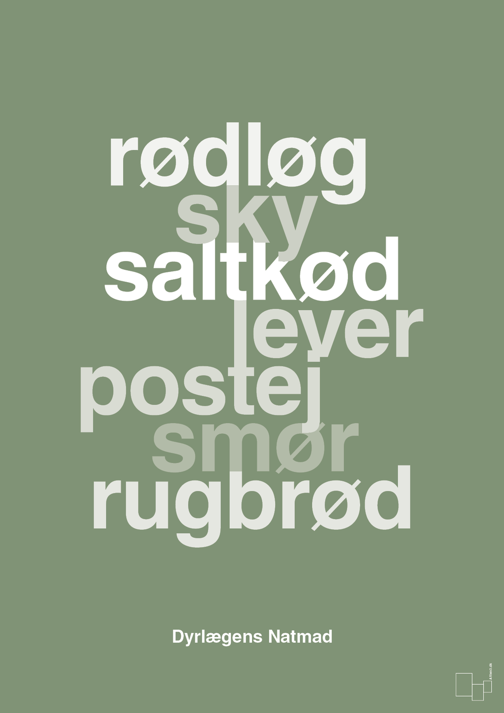 plakat: dyrelægens natmad - jade-Opskrifter-A1two3