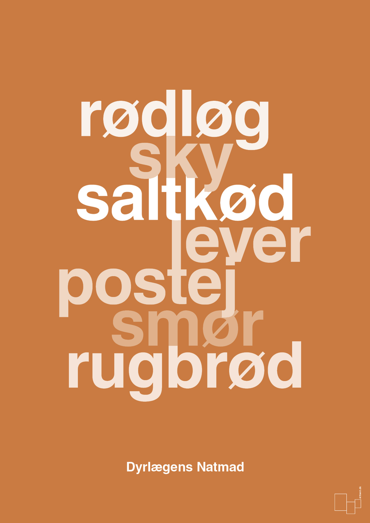 plakat: dyrelægens natmad - rumba orange-Opskrifter-A1two3