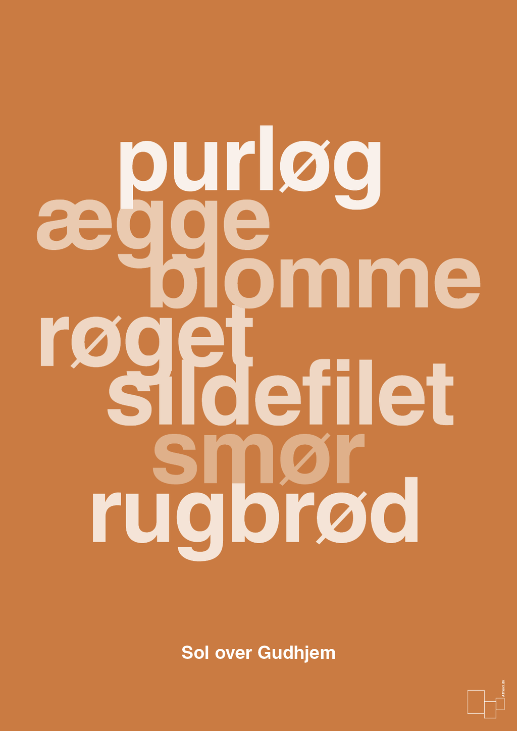 plakat: sol over gudhjem - rumba orange-Opskrifter-A1two3