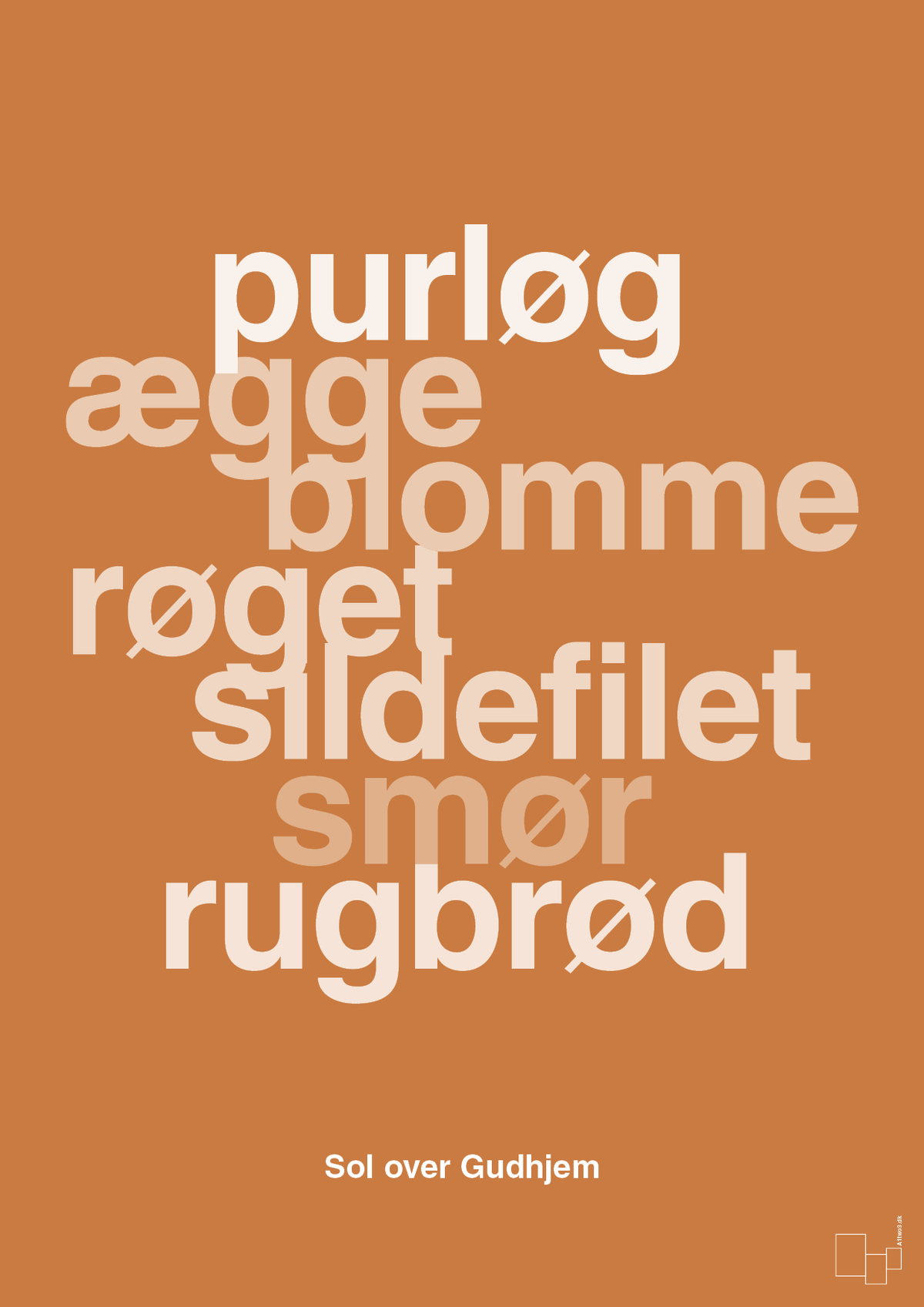 plakat: sol over gudhjem - rumba orange-Opskrifter-A1two3