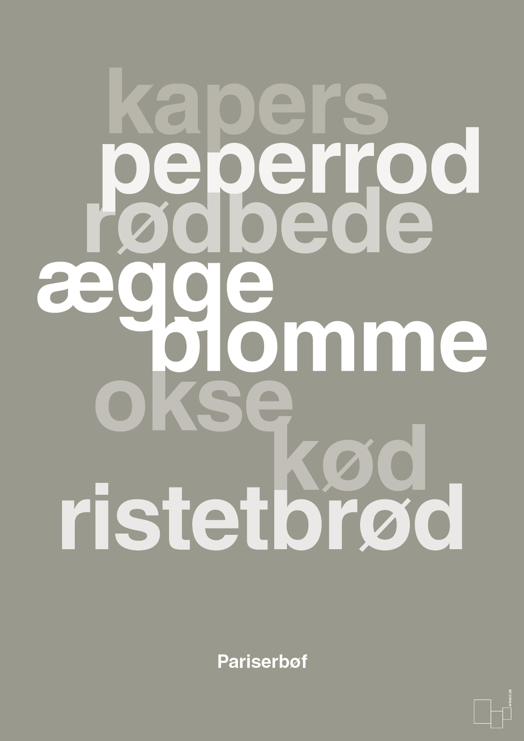 plakat: pariserbøf - battleship gray-Opskrifter-A1two3