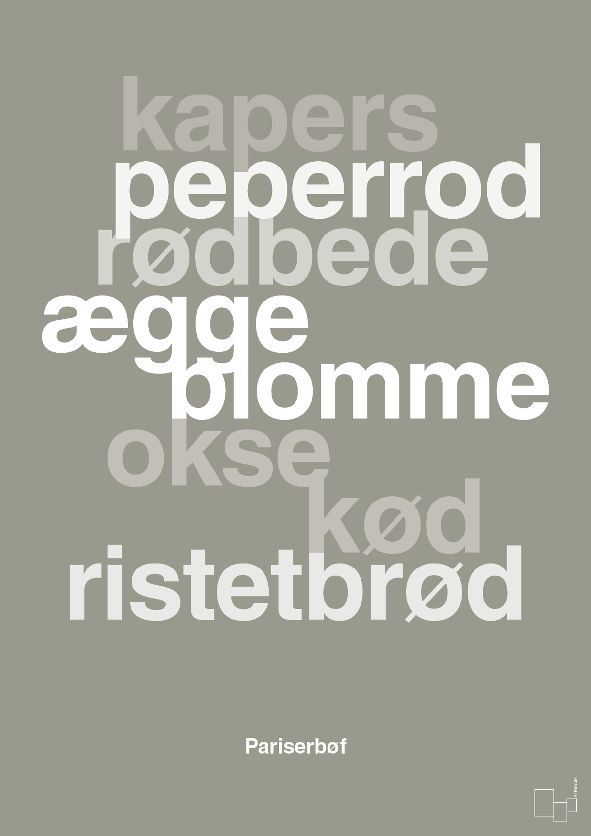 plakat: pariserbøf - battleship gray-Opskrifter-A1two3