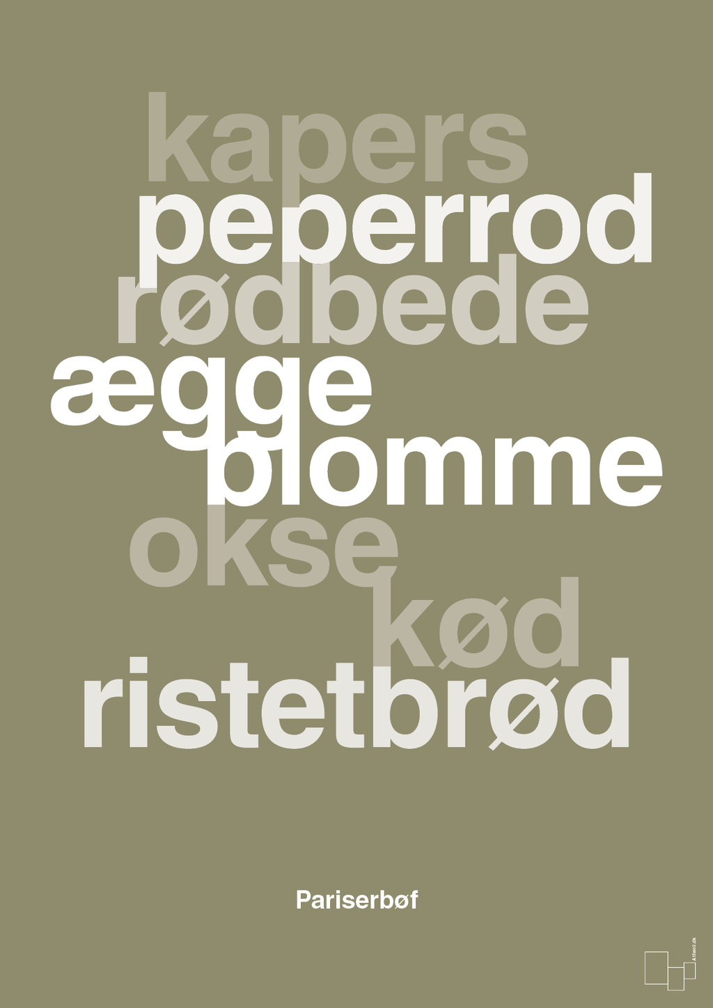 plakat: pariserbøf - misty forrest-Opskrifter-A1two3