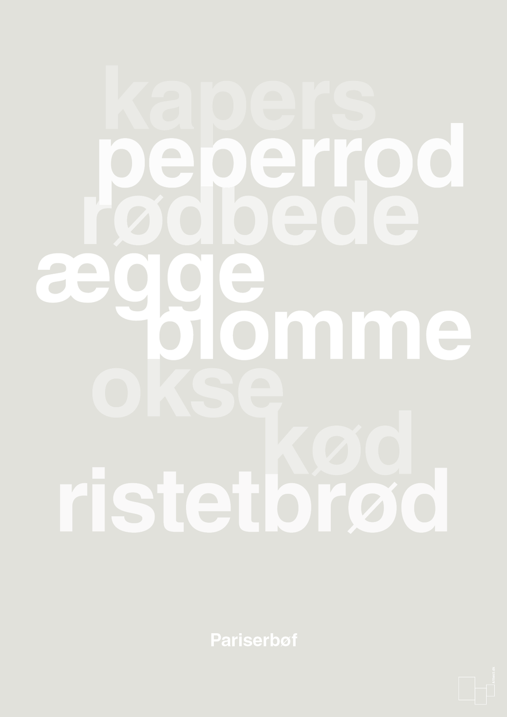 plakat: pariserbøf - painters white-Opskrifter-A1two3