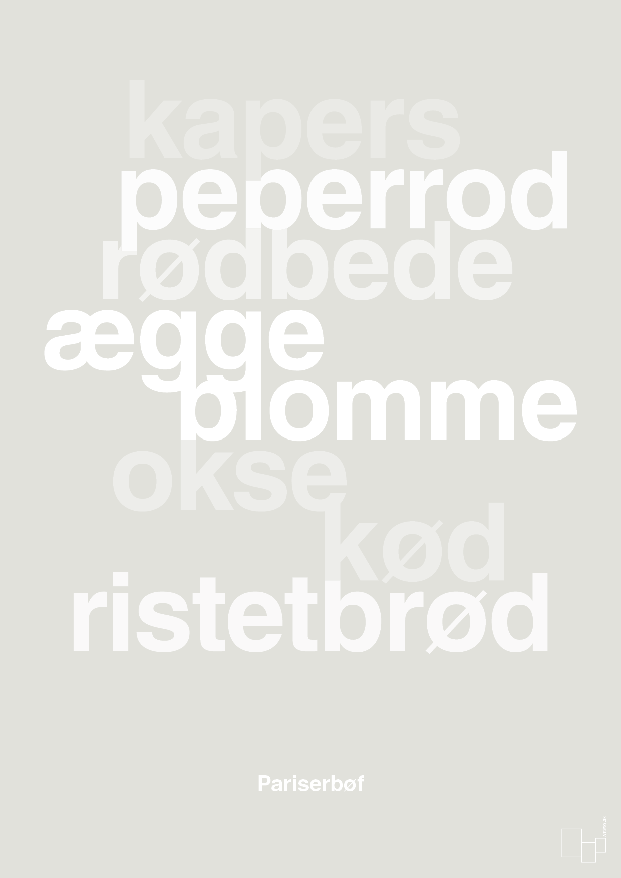 plakat: pariserbøf - painters white-Opskrifter-A1two3