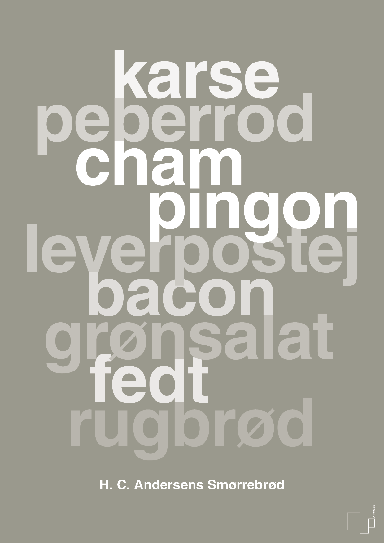 plakat: hc andersens smørrebrød - battleship gray-Opskrifter-A1two3