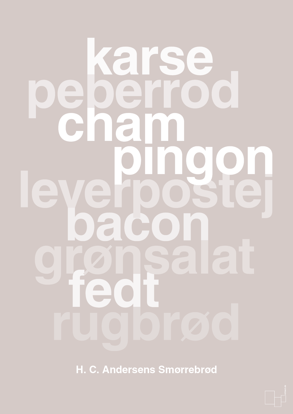 plakat: hc andersens smørrebrød - broken beige-Opskrifter-A1two3
