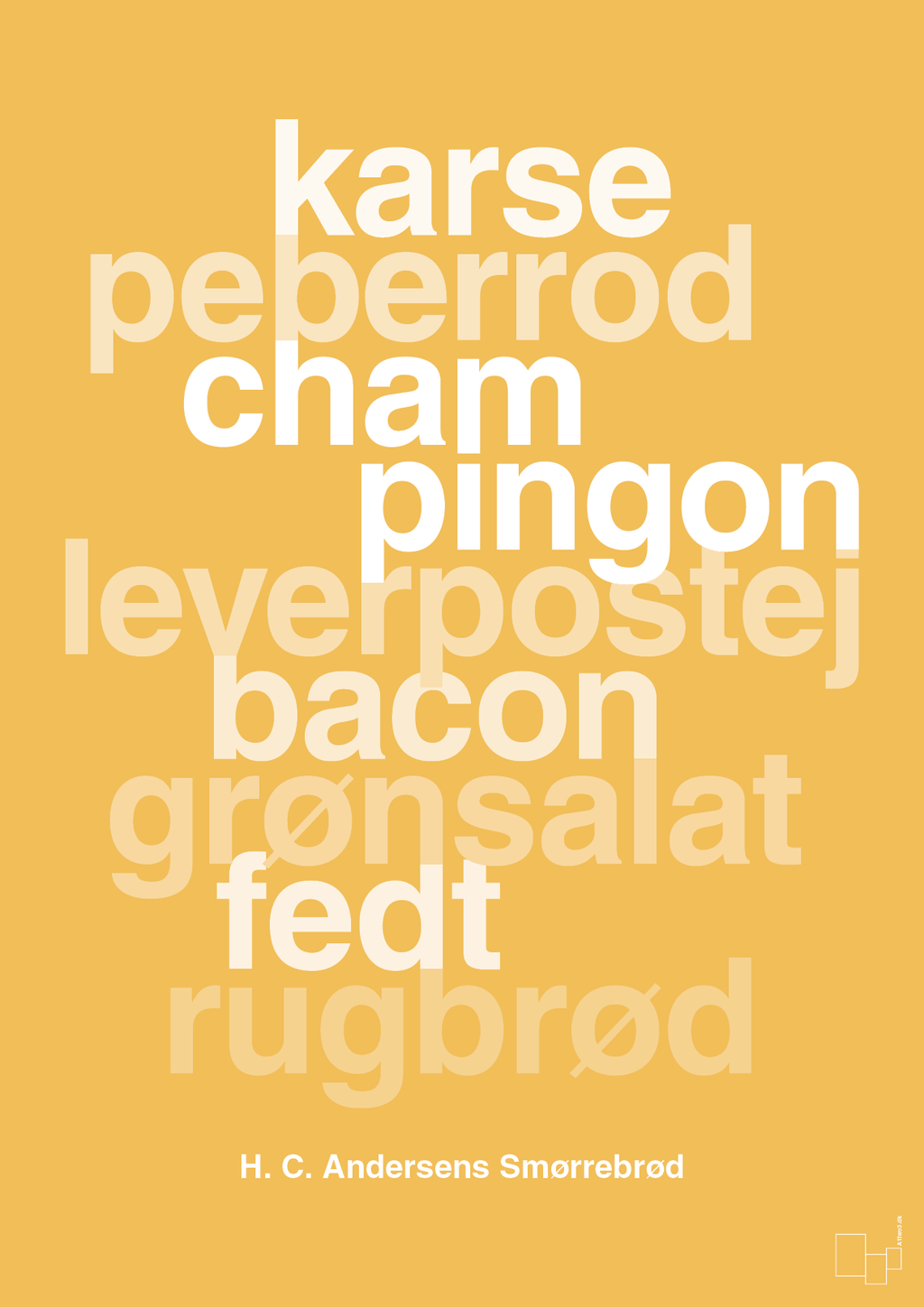 plakat: hc andersens smørrebrød - honeycomb-Opskrifter-A1two3