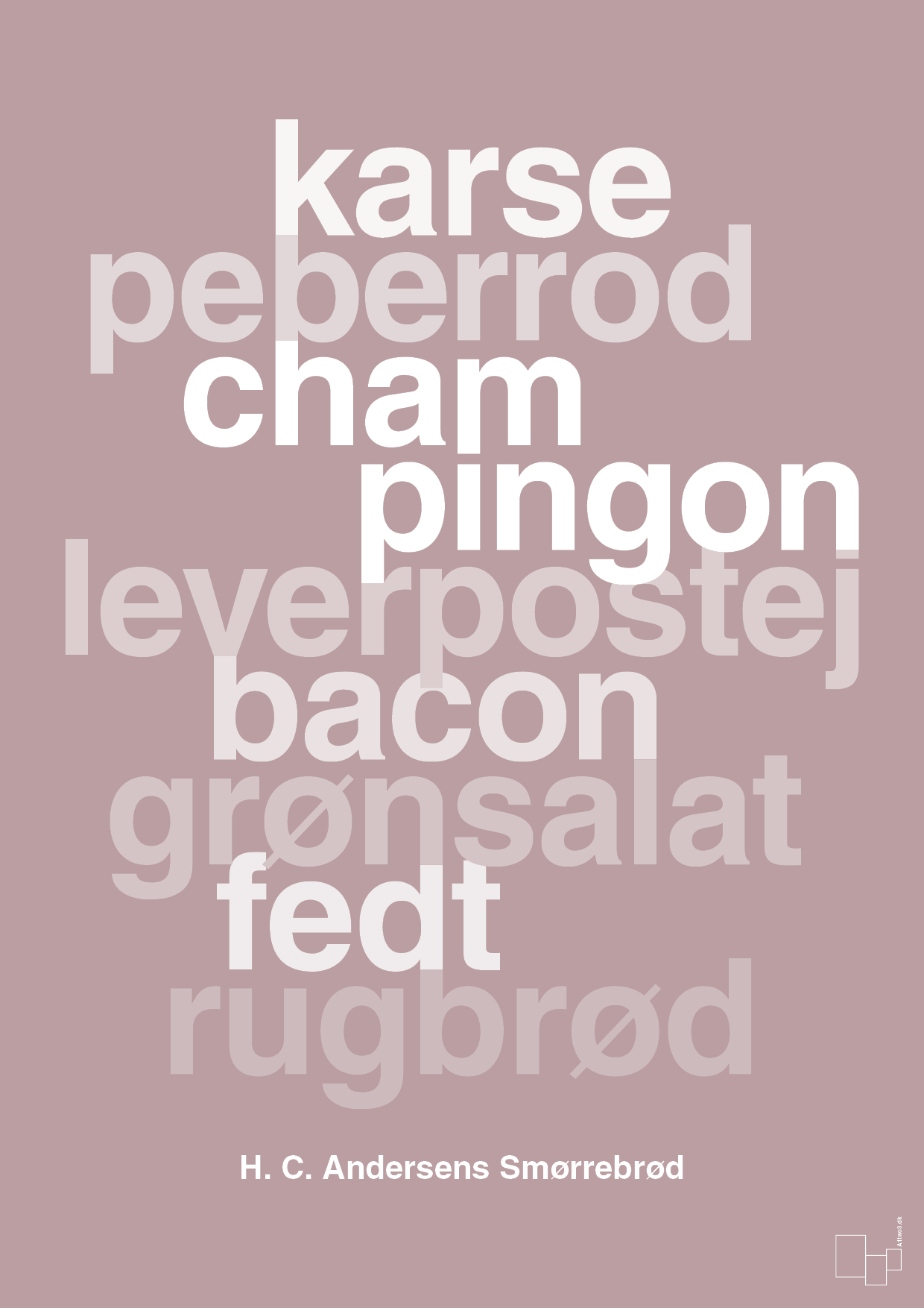 plakat: hc andersens smørrebrød - light rose-Opskrifter-A1two3