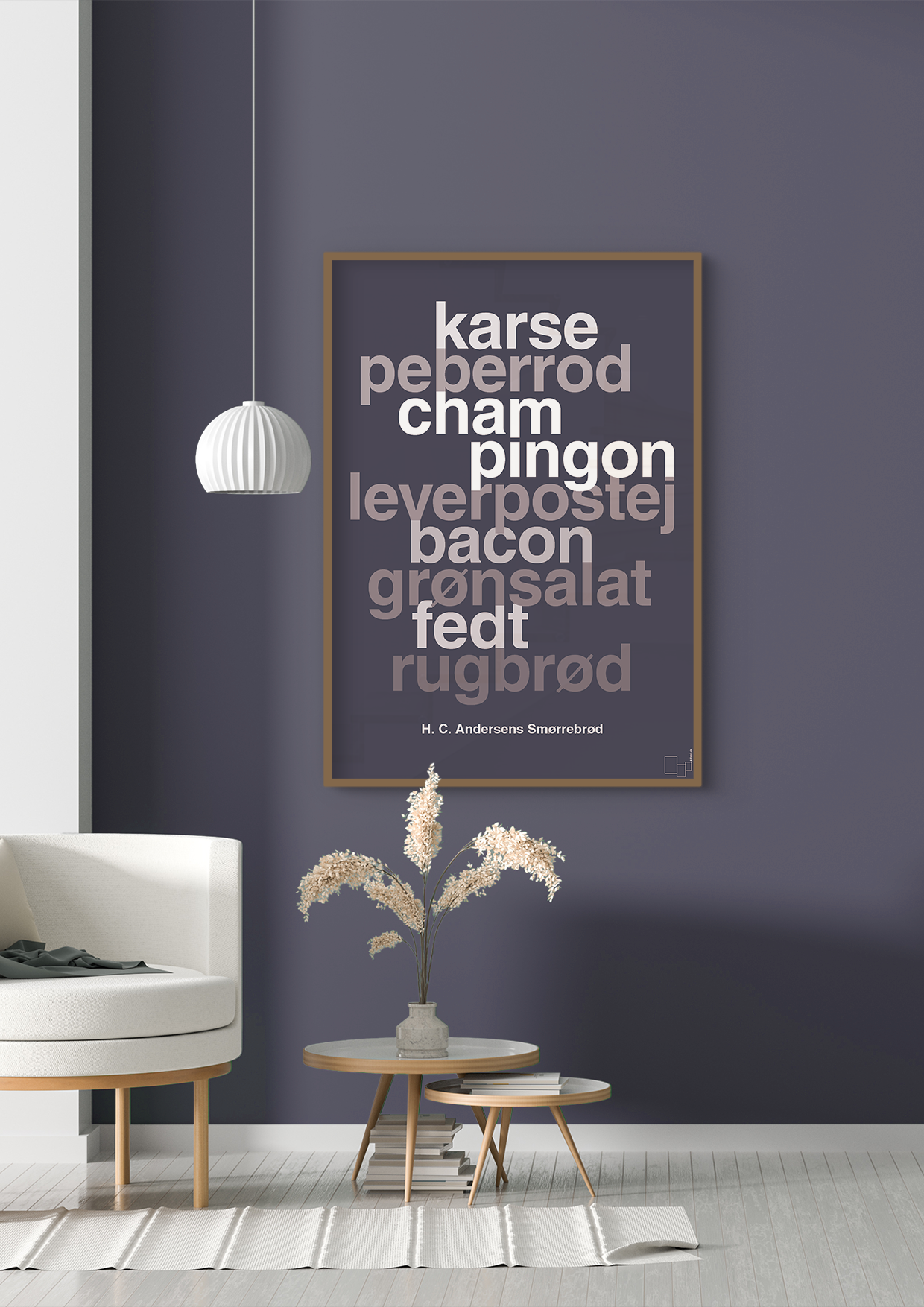 plakat: hc andersens smørrebrød - graphic charcoal-Opskrifter-A1two3