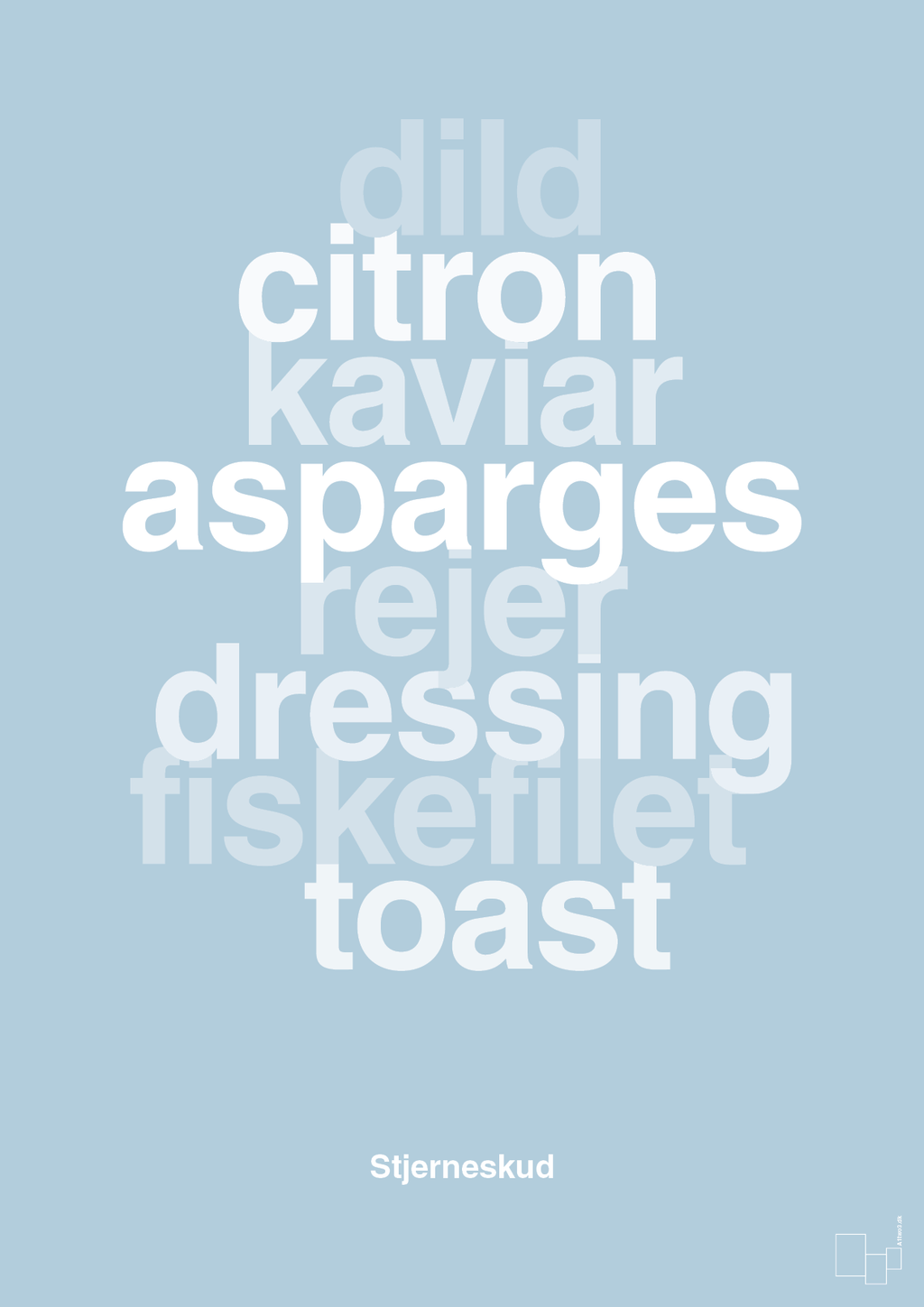 plakat: stjerneskud - heavenly blue-Opskrifter-A1two3