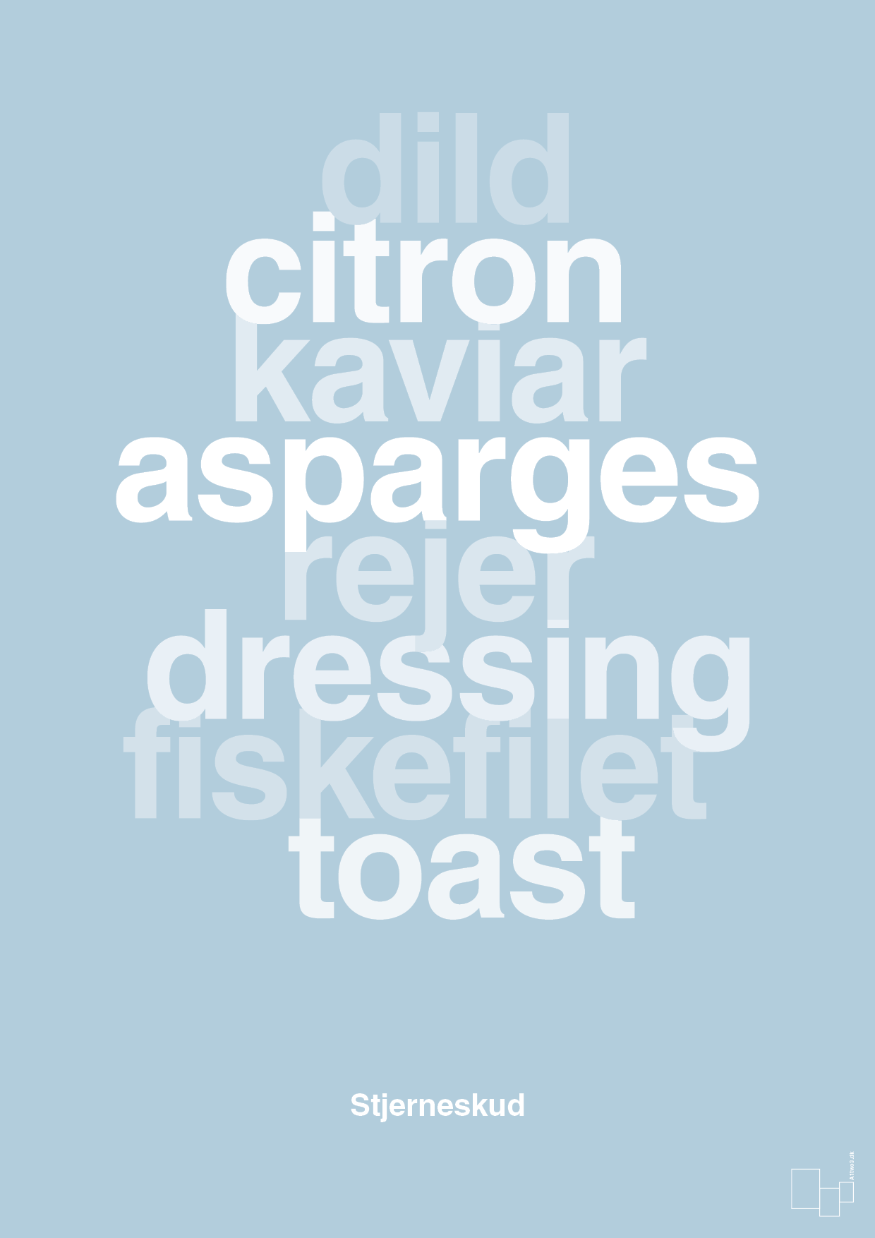 plakat: stjerneskud - heavenly blue-Opskrifter-A1two3