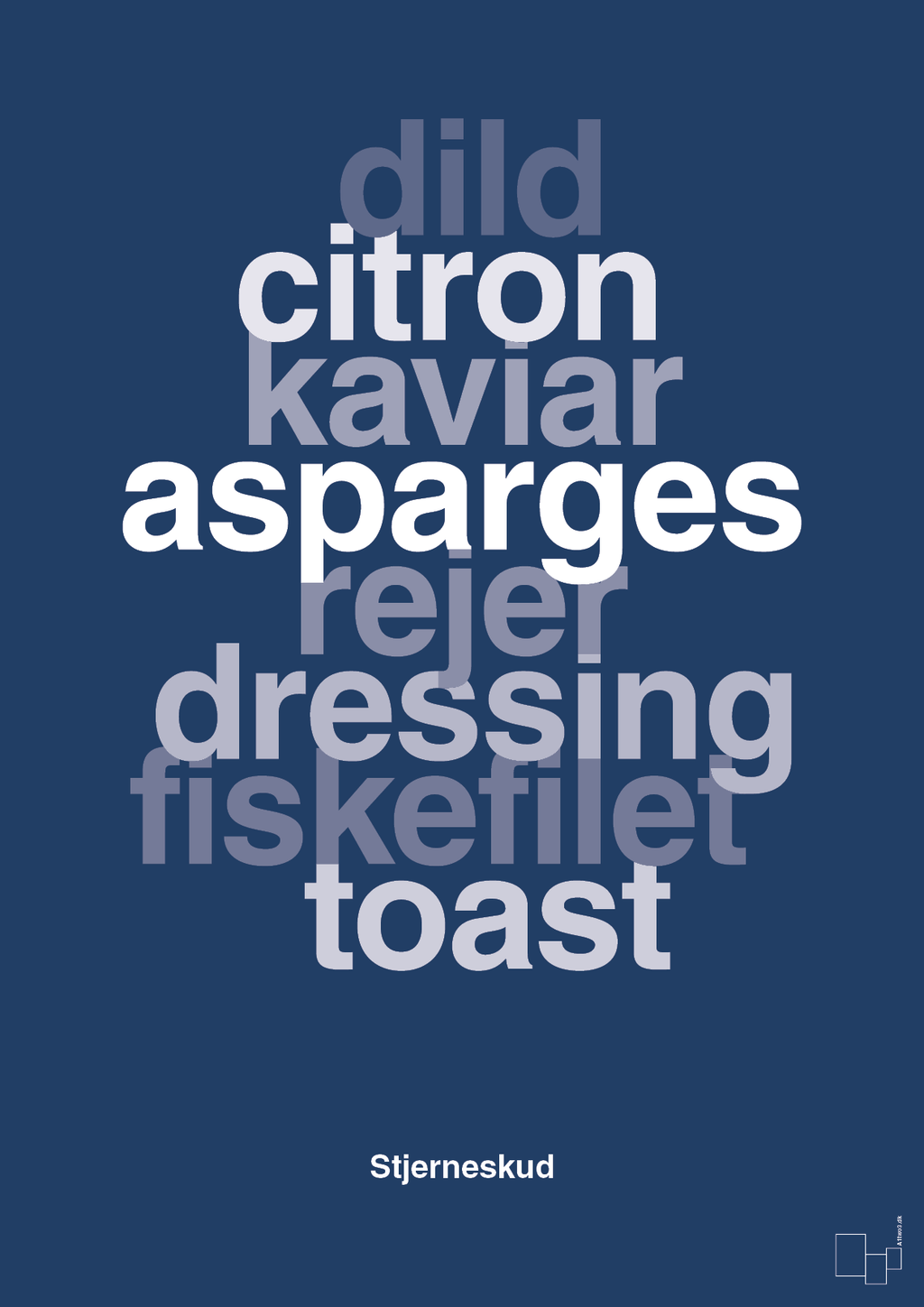 plakat: stjerneskud - lapis blue-Opskrifter-A1two3