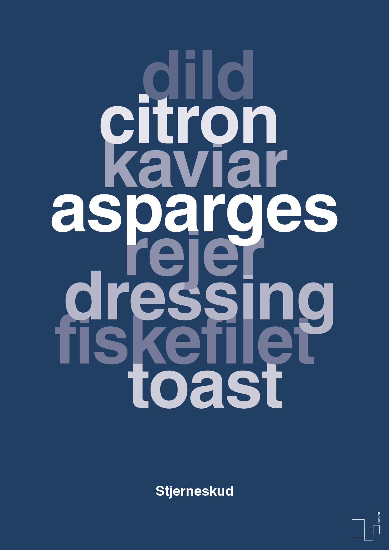 plakat: stjerneskud - lapis blue-Opskrifter-A1two3
