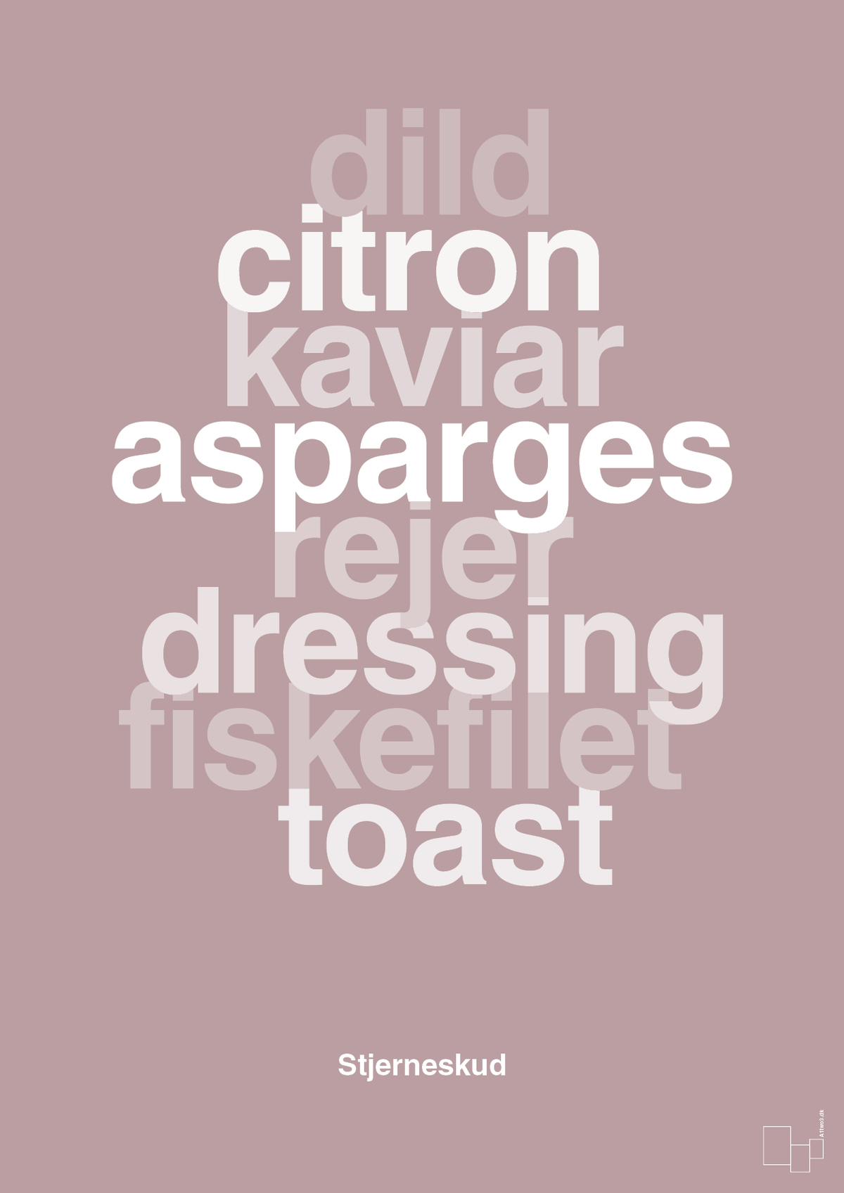 plakat: stjerneskud - light rose-Opskrifter-A1two3