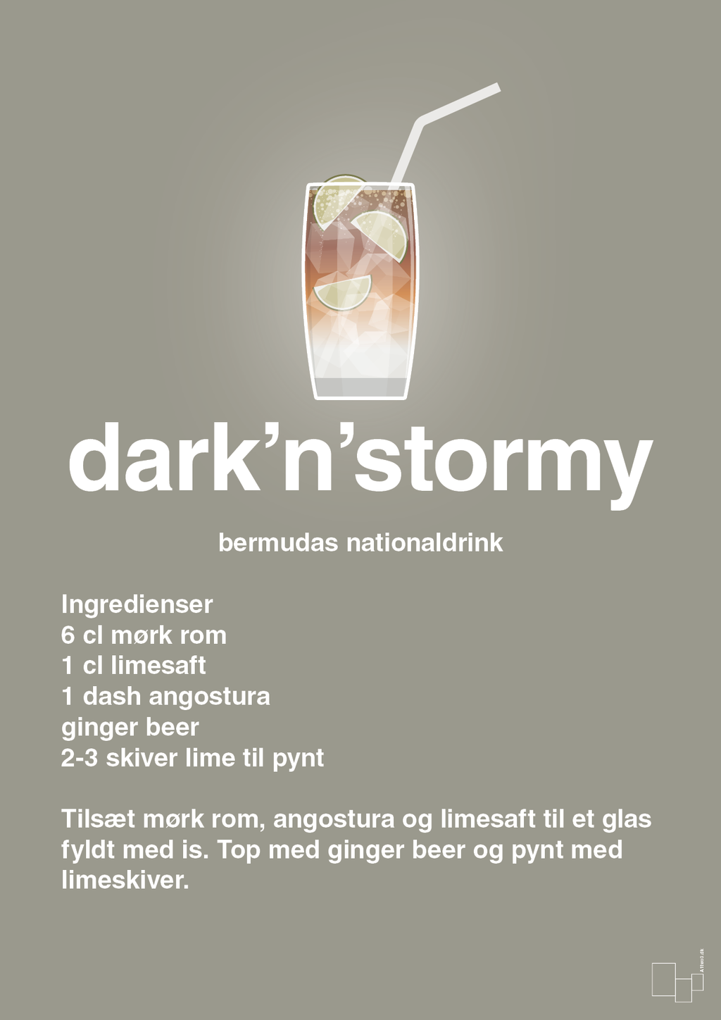 plakat: dark'n'stormy - battleship gray-Cocktails-A1two3