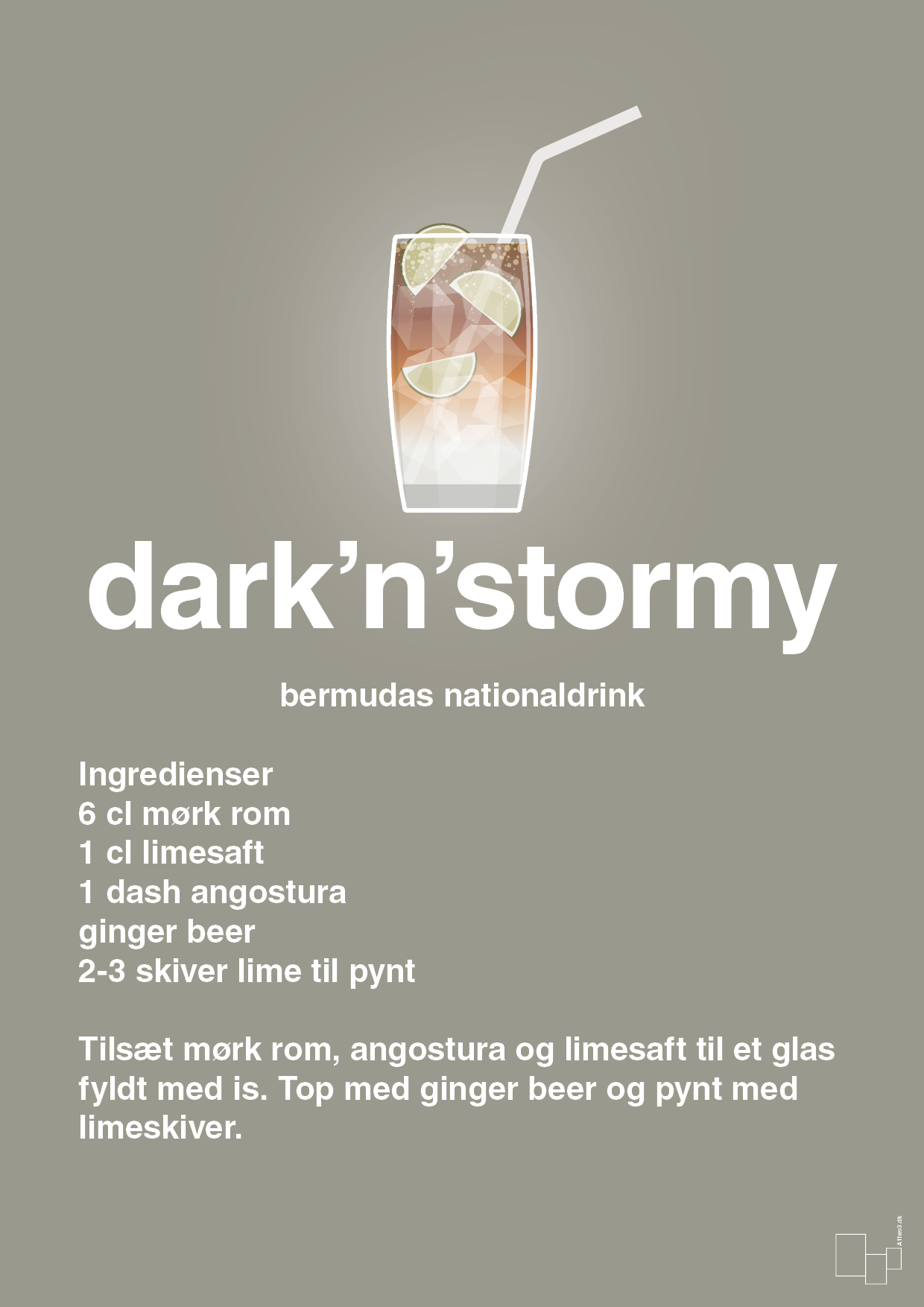 plakat: dark'n'stormy - battleship gray-Cocktails-A1two3