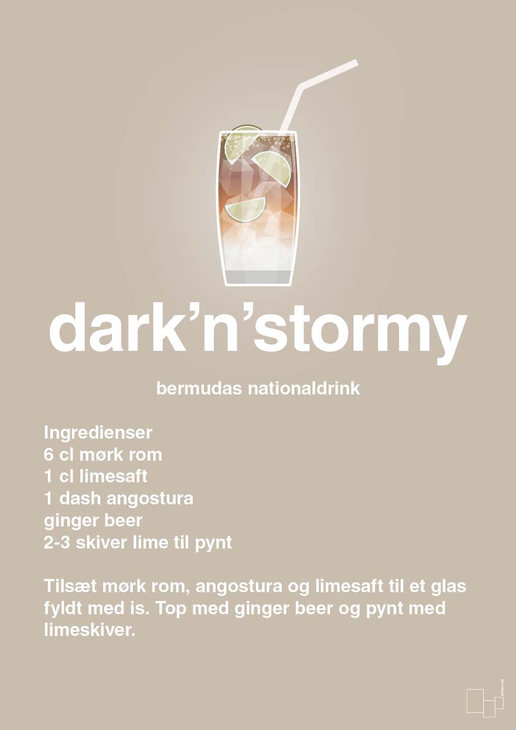 plakat: dark'n'stormy - creamy mushroom-Cocktails-A1two3
