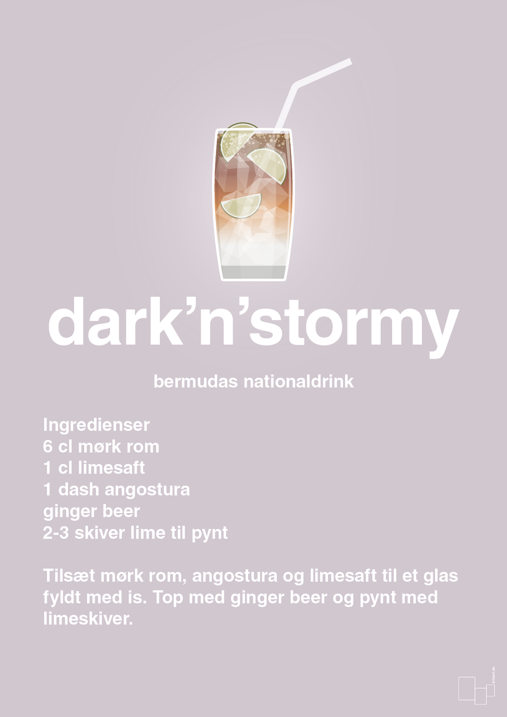 plakat: dark'n'stormy - dusty lilac-Cocktails-A1two3