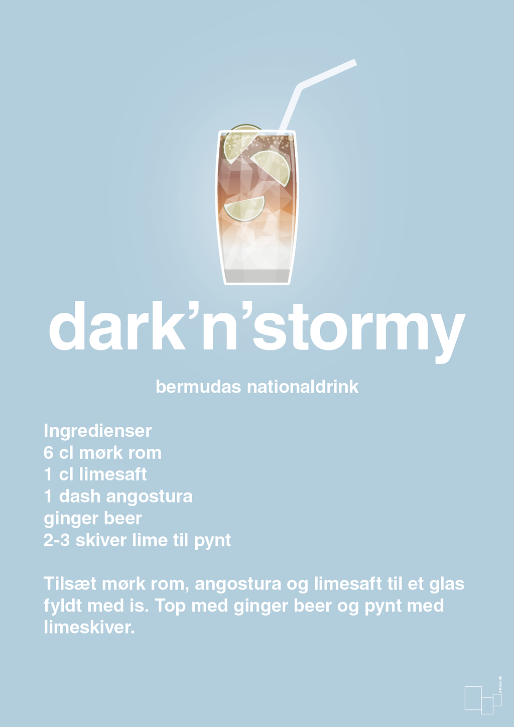 plakat: dark'n'stormy - heavenly blue-Cocktails-A1two3