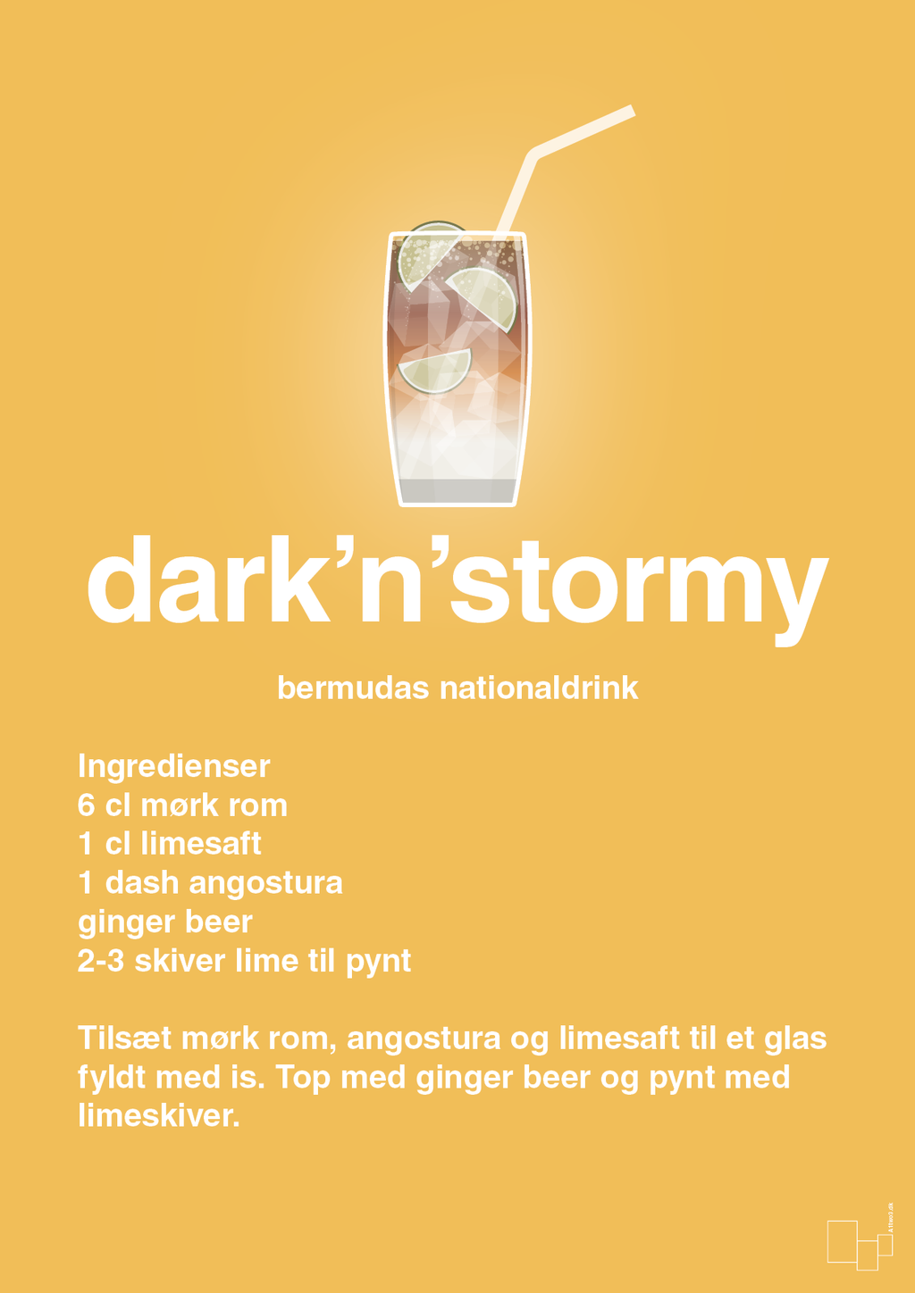 plakat: dark'n'stormy - honeycomb-Cocktails-A1two3