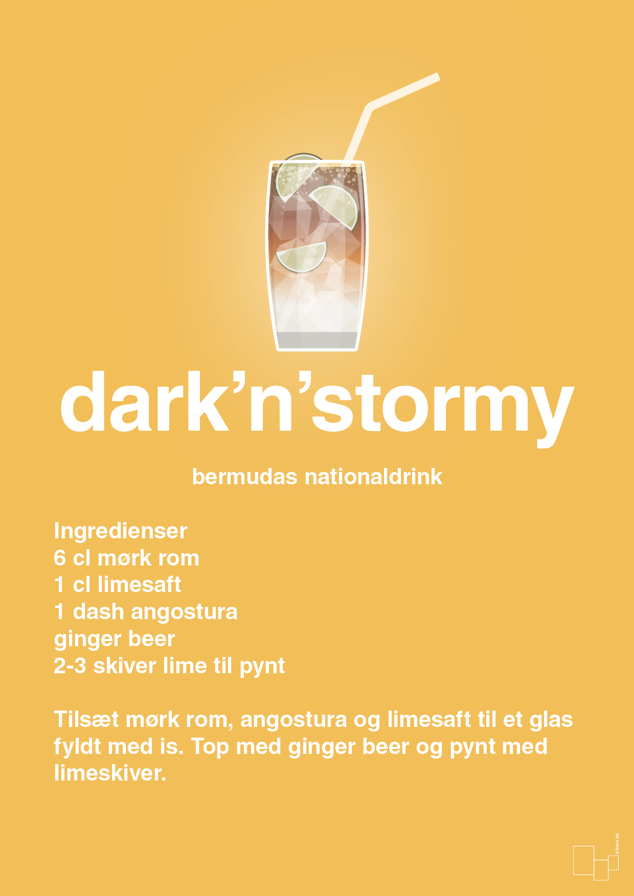 plakat: dark'n'stormy - honeycomb-Cocktails-A1two3