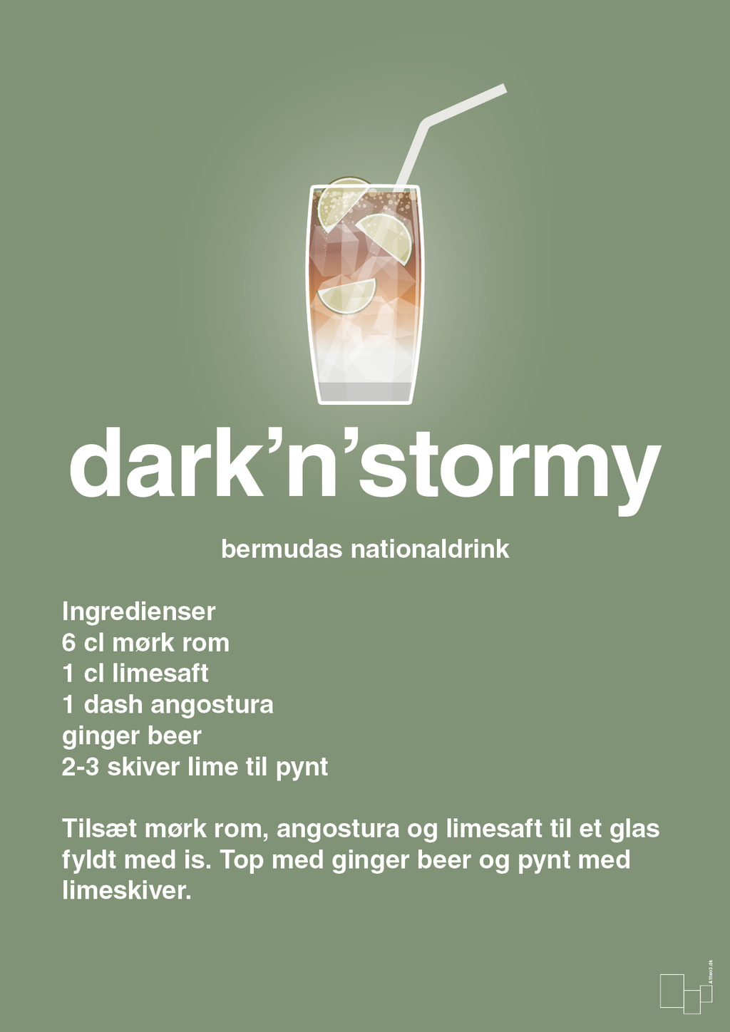 plakat: dark'n'stormy - jade-Cocktails-A1two3