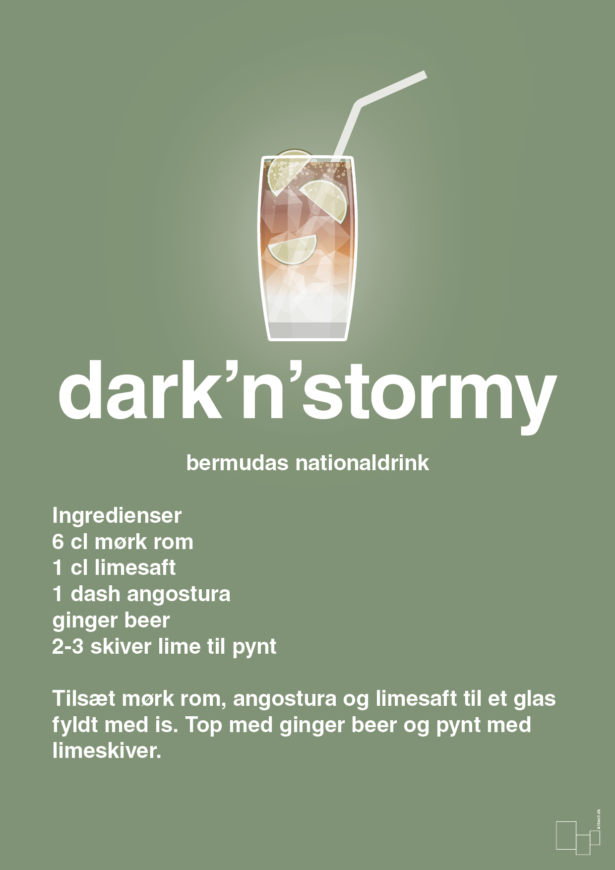 plakat: dark'n'stormy - jade-Cocktails-A1two3