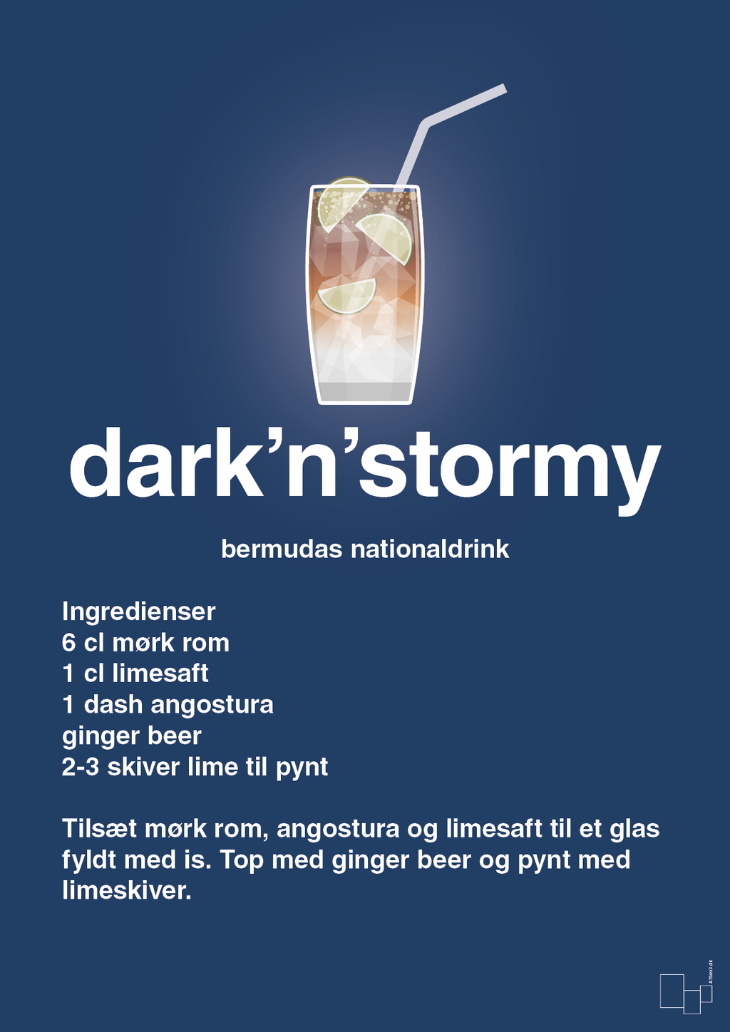 plakat: dark'n'stormy - lapis blue-Cocktails-A1two3