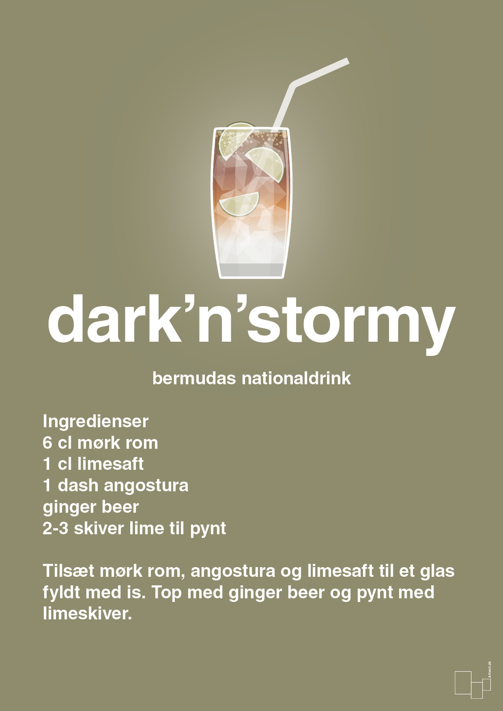 plakat: dark'n'stormy - misty forrest-Cocktails-A1two3