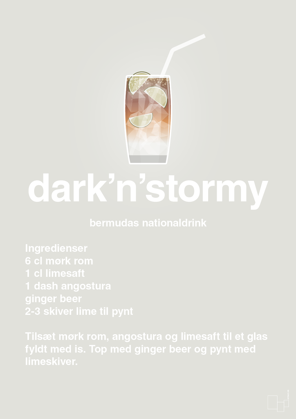 plakat: dark'n'stormy - painters white-Cocktails-A1two3