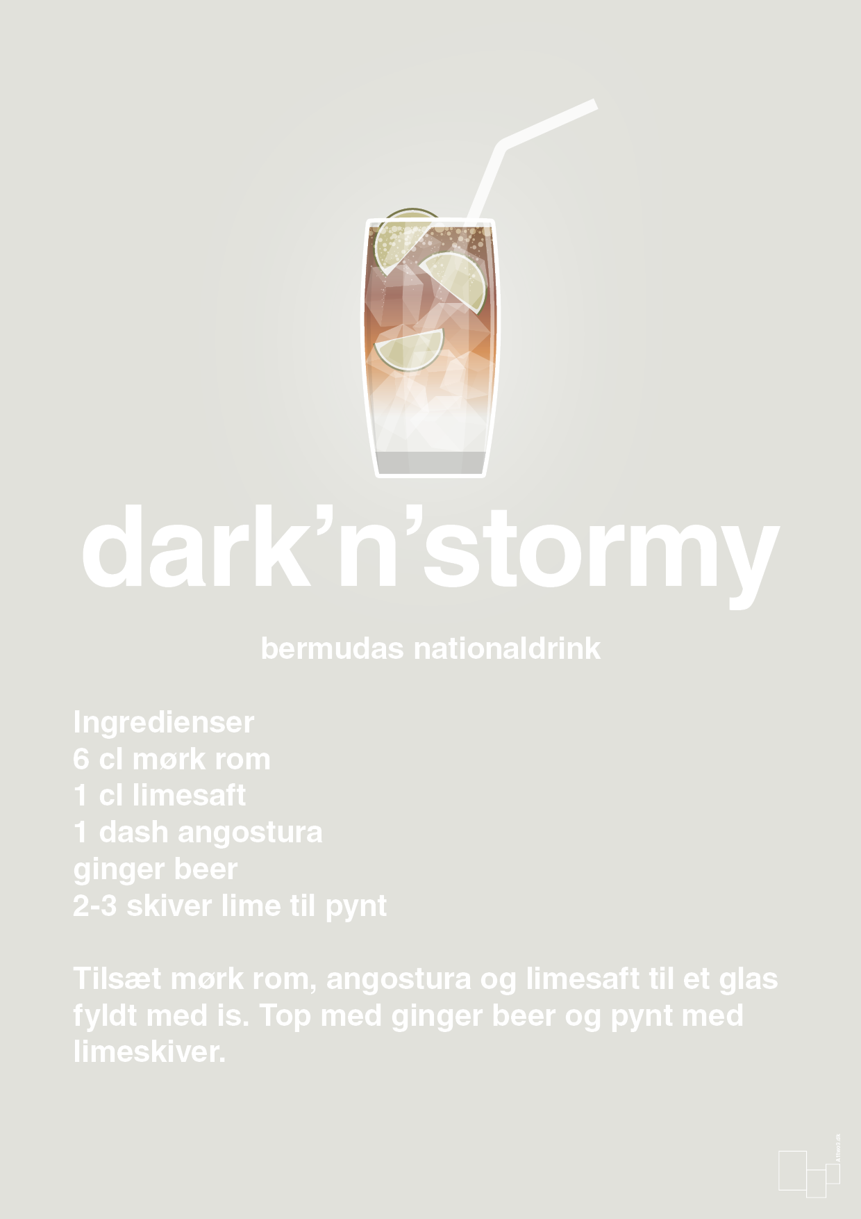 plakat: dark'n'stormy - painters white-Cocktails-A1two3