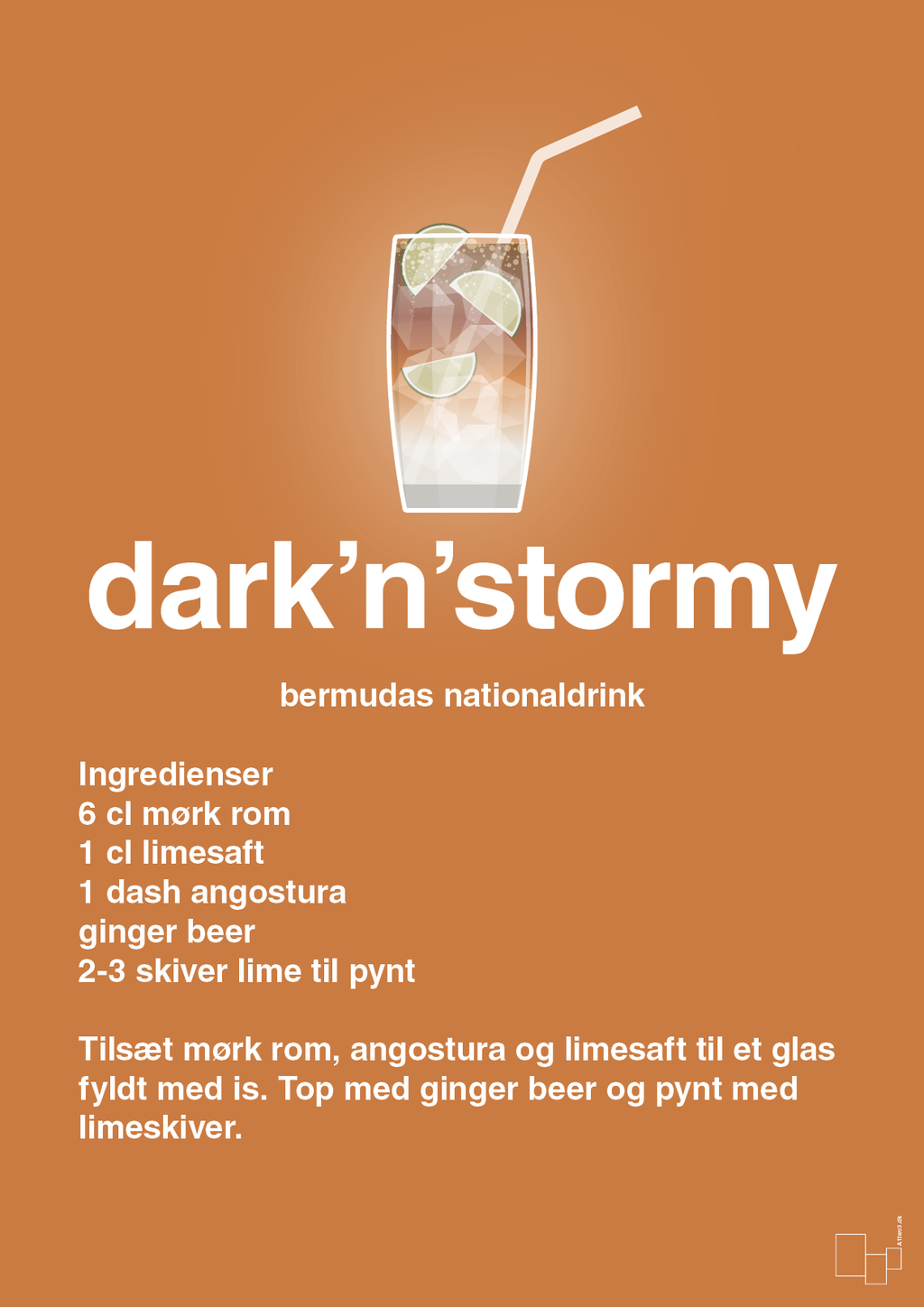 plakat: dark'n'stormy - rumba orange-Cocktails-A1two3
