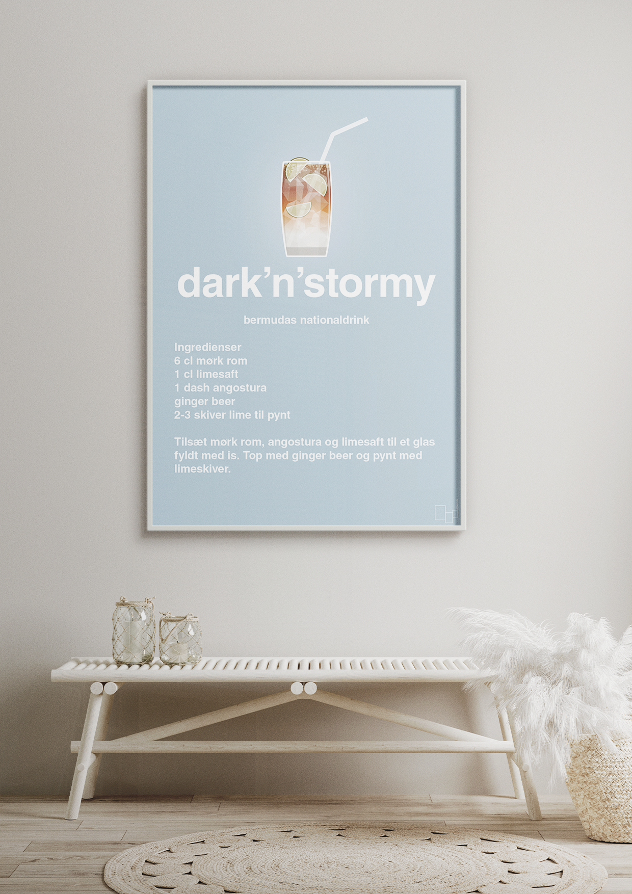 plakat: dark'n'stormy - graphic charcoal-Cocktails-A1two3