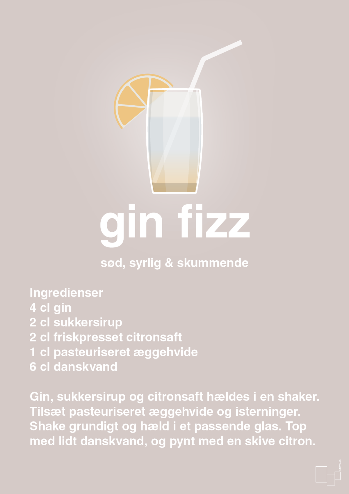 plakat: gin fizz - broken beige-Cocktails-A1two3