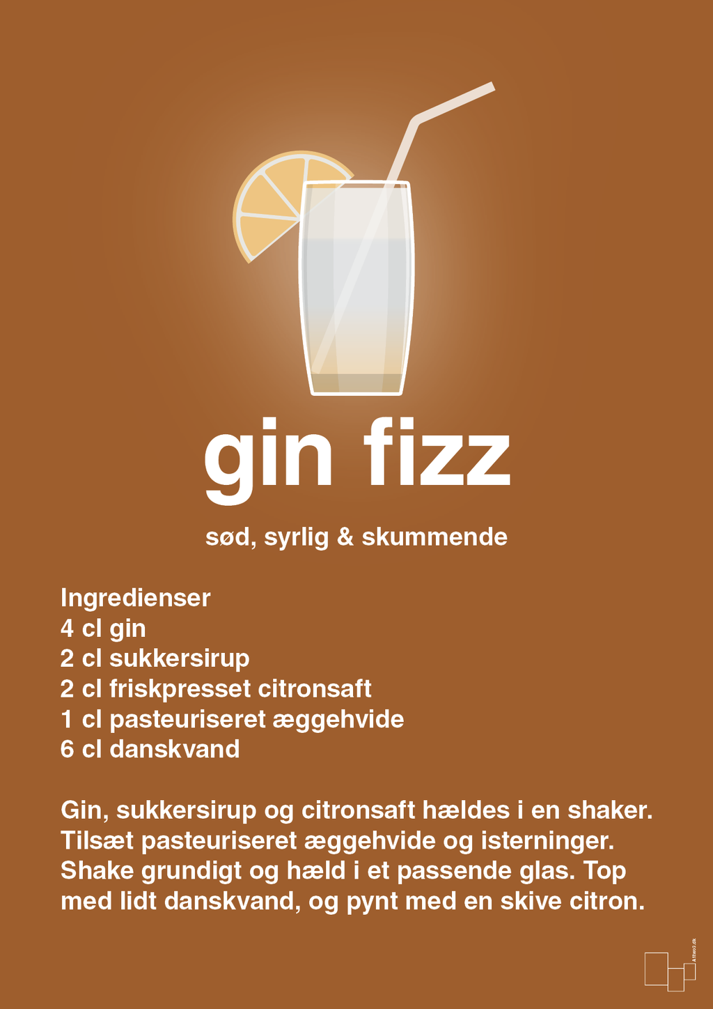plakat: gin fizz - cognac-Cocktails-A1two3