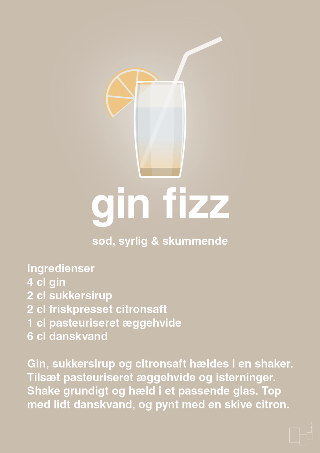 plakat: gin fizz - creamy mushroom-Cocktails-A1two3