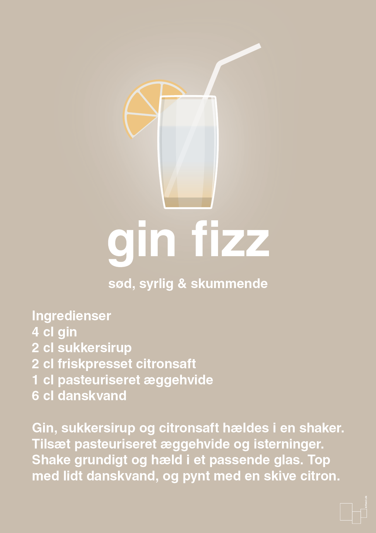 plakat: gin fizz - creamy mushroom-Cocktails-A1two3