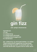 plakat: gin fizz - jade-Cocktails-A1two3