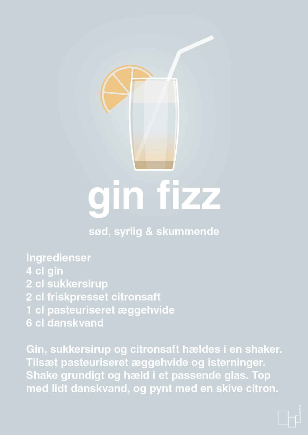 plakat: gin fizz - light drizzle-Cocktails-A1two3