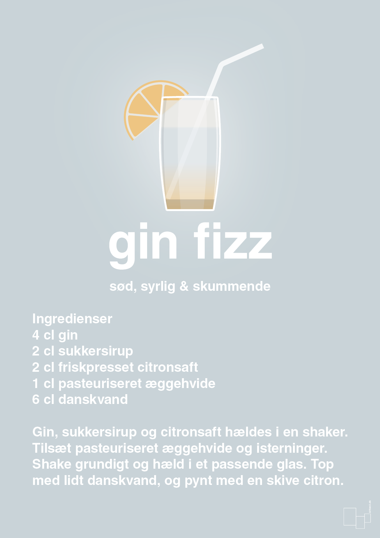 plakat: gin fizz - light drizzle-Cocktails-A1two3