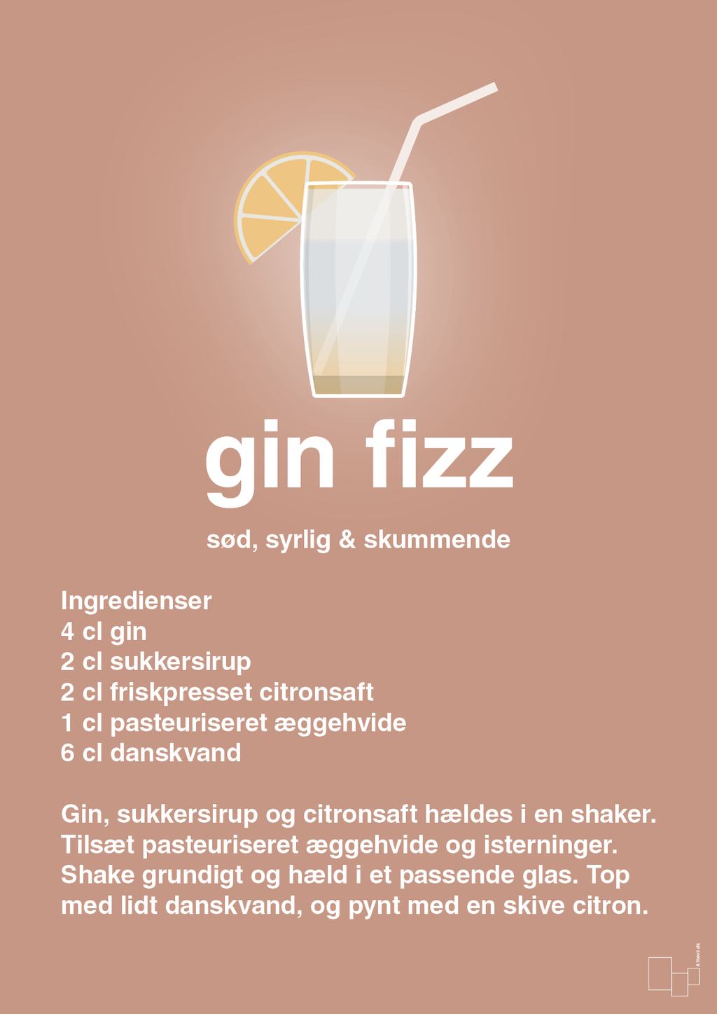 plakat: gin fizz - powder-Cocktails-A1two3