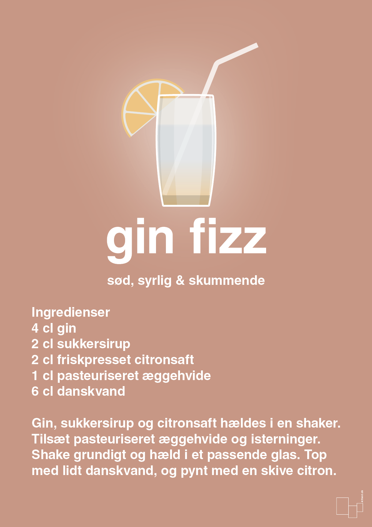 plakat: gin fizz - powder-Cocktails-A1two3
