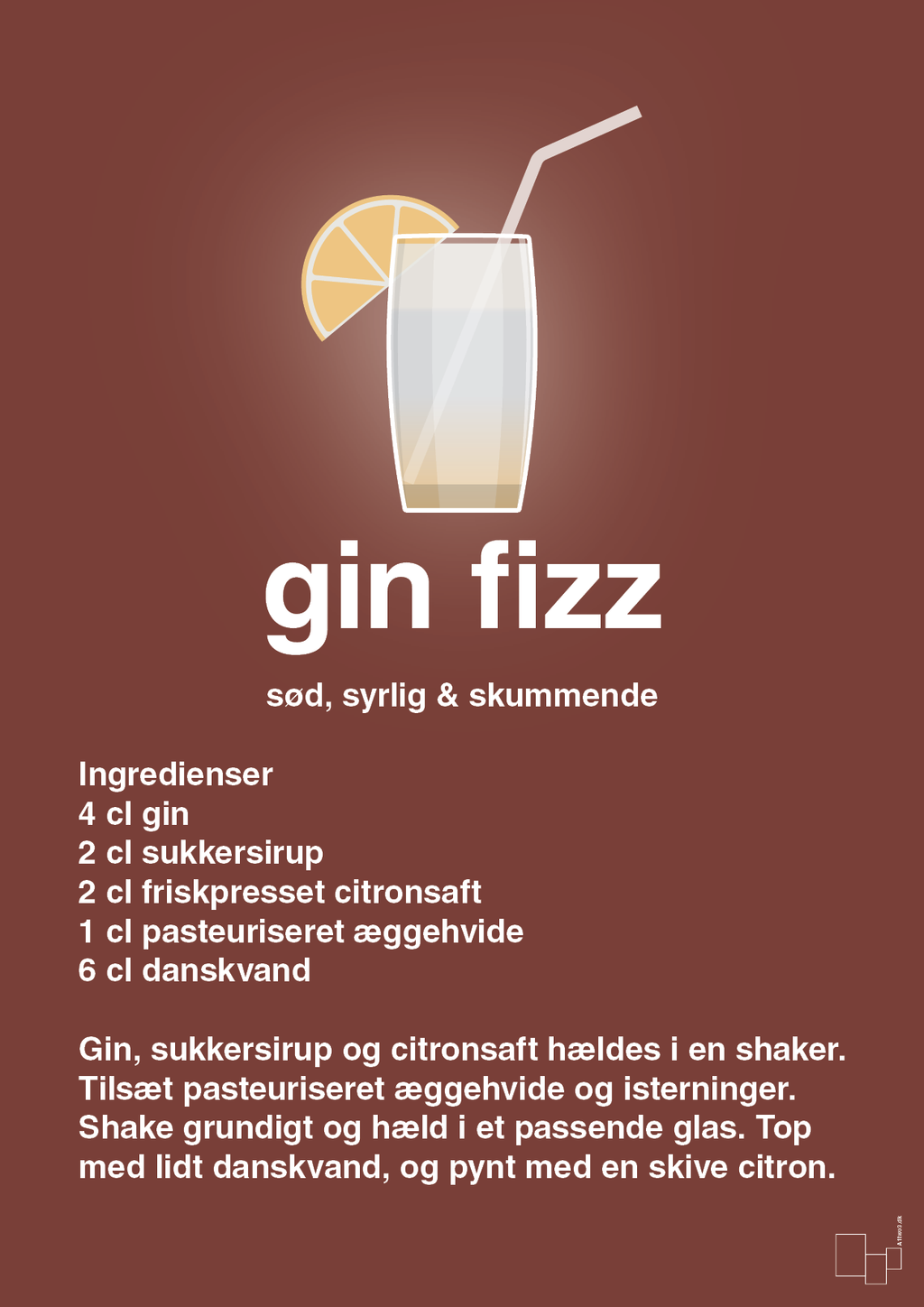 plakat: gin fizz - red pepper-Cocktails-A1two3