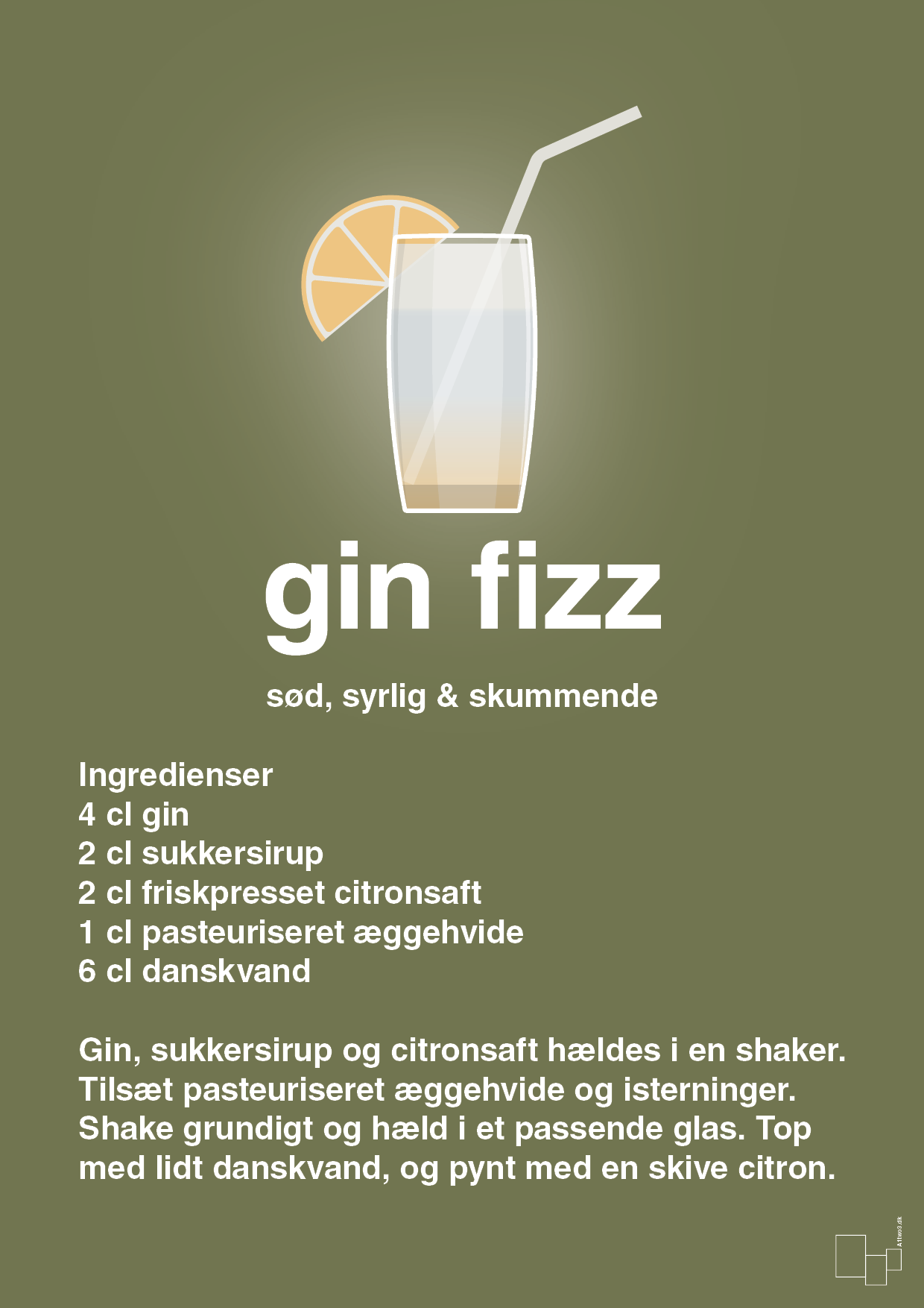 plakat: gin fizz - secret meadow-Cocktails-A1two3