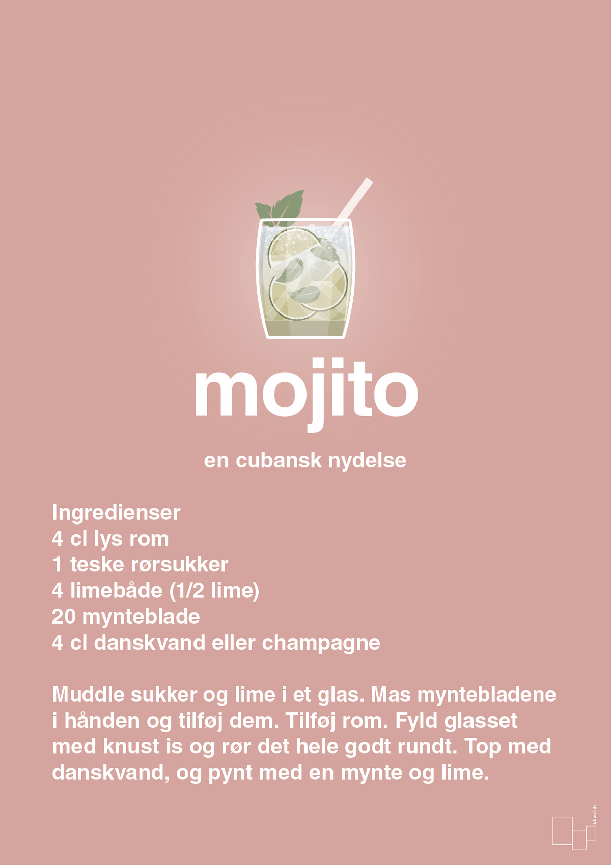 plakat: mojito - bubble shell-Cocktails-A1two3